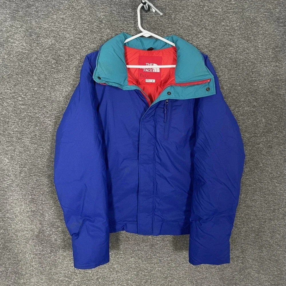 Vintage The North Face Jacket Mens Medium Blue Down Puffer Made USA Ski Outdoor